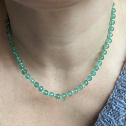 collier en aventurine verte perles 6 mm