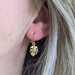 boucles d'oreilles feuilles de monstera