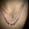 collier goutte en cristal sur chaine en plaqué or