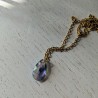 collier goutte en cristal sur chaine en plaqué or