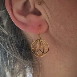 boucles d'oreilles en acier inoxydable doré