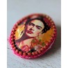 Broche brodée Frida (sanguine)