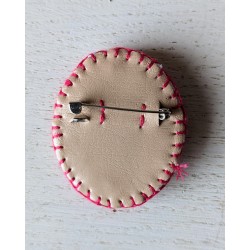 Broche brodée Frida (sanguine)