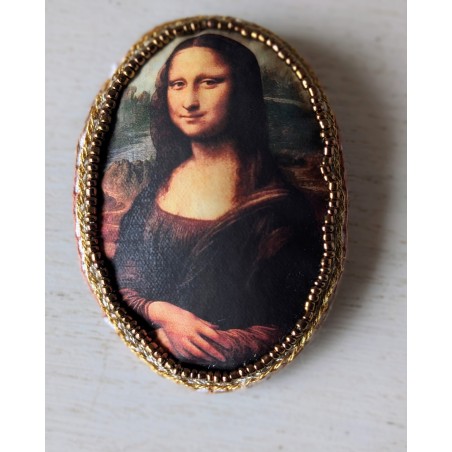 Broche brodée Mona Lisa