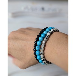 Trio de bracelets en pierre naturelle