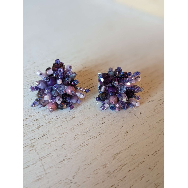 Boucles d'oreilles feu d'artifice violet