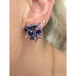 Boucles d'oreilles feu d'artifice violet