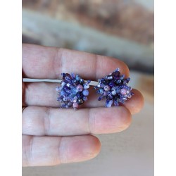 Boucles d'oreilles feu d'artifice violet