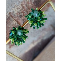 Boucles d'oreilles feu d'artifice vert