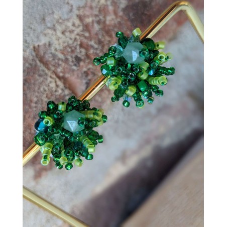 Boucles d'oreilles feu d'artifice vert