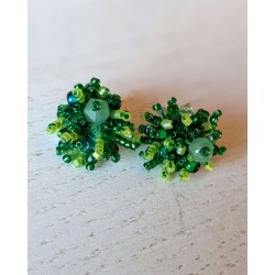 Boucles d'oreilles feu d'artifice vert