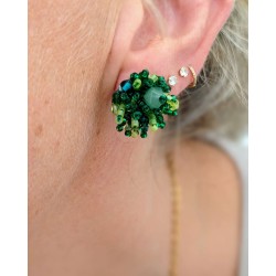 Boucles d'oreilles feu d'artifice vert