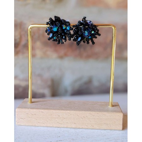 Boucles d'oreilles feu d'artifice noir