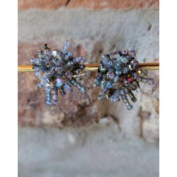 Boucles d'oreilles feu d'artifice vitrail