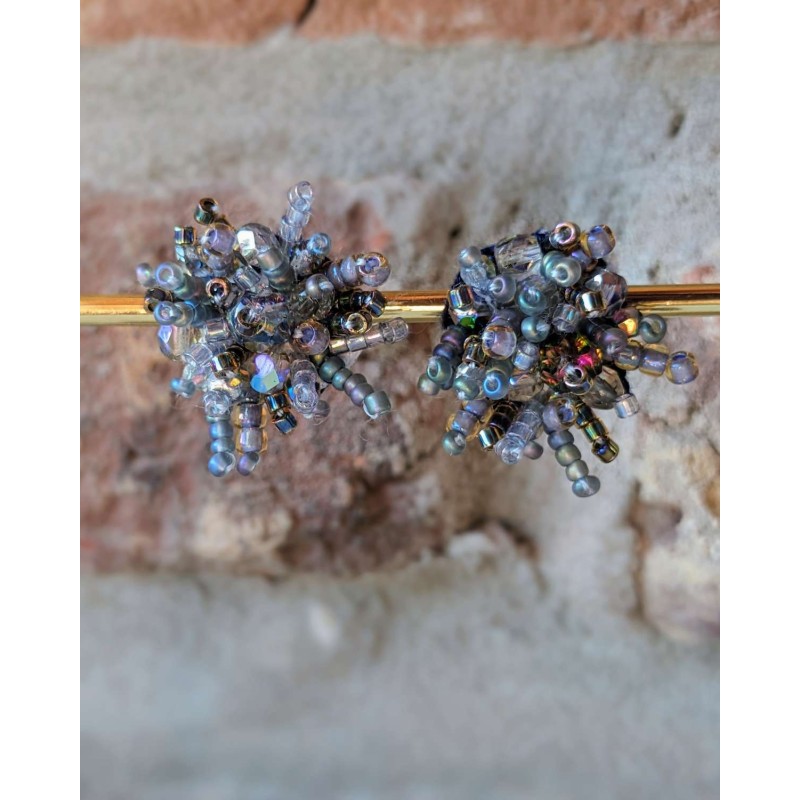 Boucles d'oreilles feu d'artifice vitrail