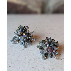 Boucles d'oreilles feu d'artifice vitrail