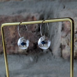 Boucles d'oreilles minimalistes en argent et cristal Swarovski