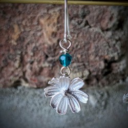 Boucles d'oreilles fleur en argent