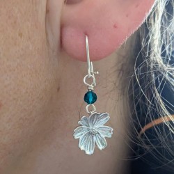 Boucles d'oreilles fleur en argent