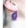 Boucles d'oreilles soutache et cristal pourpre