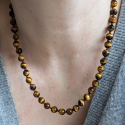 collier en oeil-de-tigre 7 mm